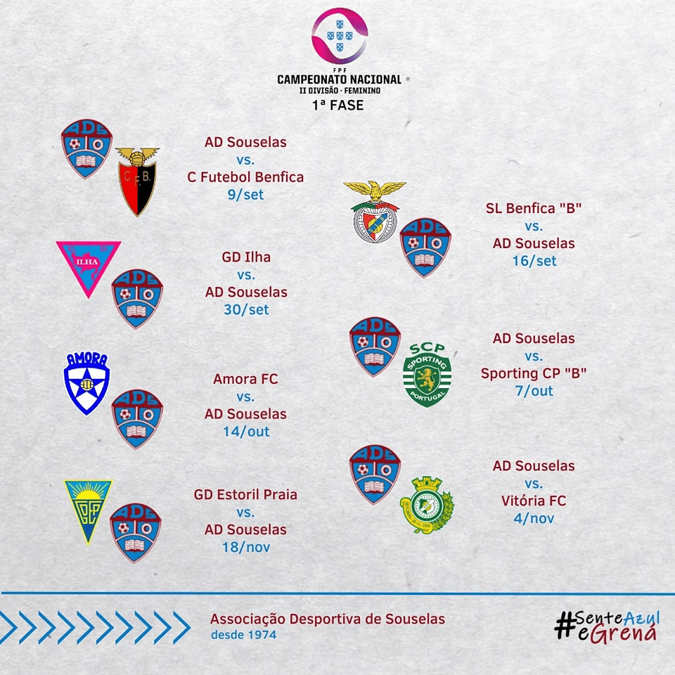 AD Souselas conhece os adversários no Campeonato Nacional Feminino II Divisão