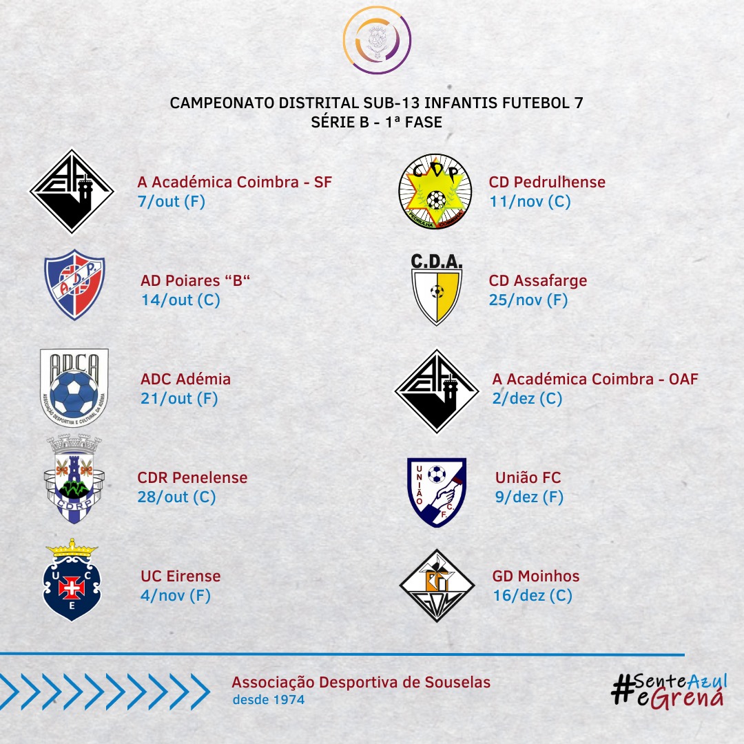 Já é conhecido o calendário dos jogos da nossa equipa sub-13